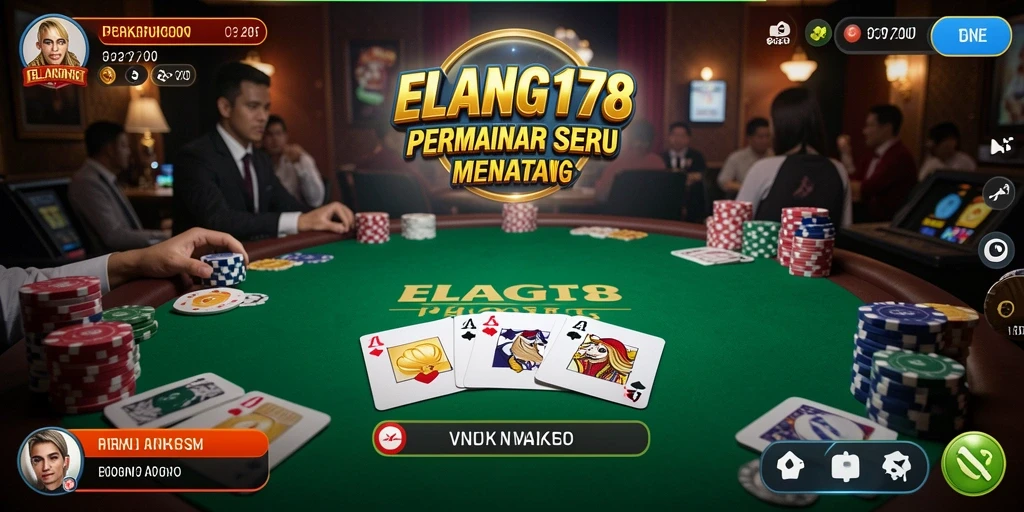 Screenshot tampilan utama ELANG178 dengan gameplay Poker yang menarik.