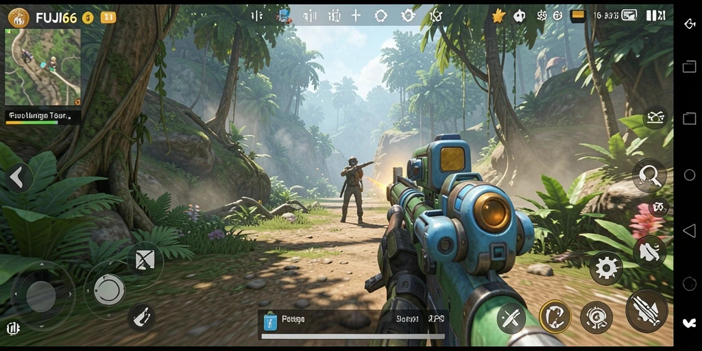 Gambaran aksi seru gameplay FUJI66 dalam pertempuran TPS.