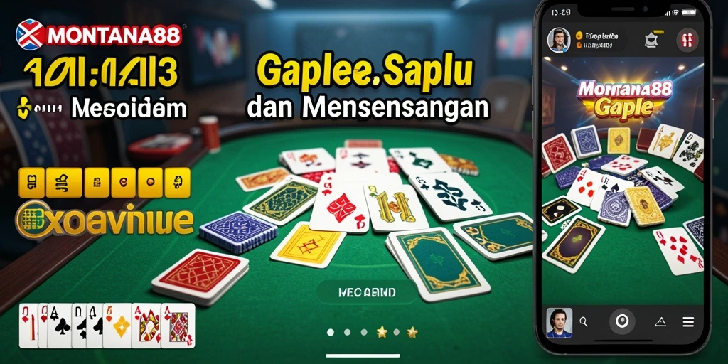 Tampilan gameplay seru MONTANA88 dengan kartu Gaple yang menarik.