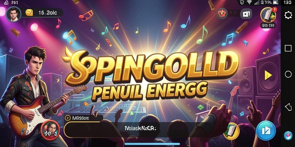 Tampilan gameplay SPINGOLD yang menantang dan penuh warna.