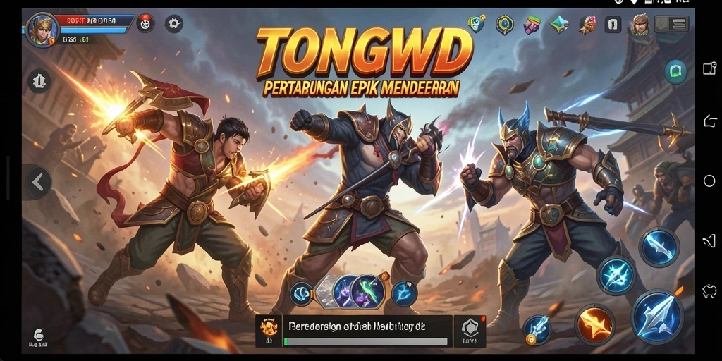 Tangkapan layar gameplay TONGWD yang mendebarkan saat bertarung.